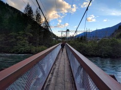 Crossing the bridge at Gorge Powerhouse